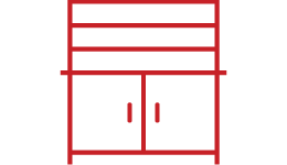 Icon of red shelving