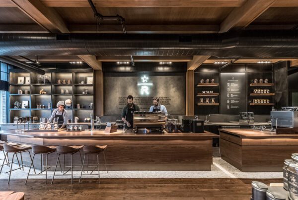 Starbucks Reserve employees working inside restaurant